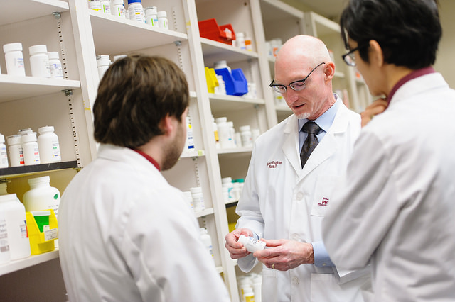 Pharmacists talking in a group