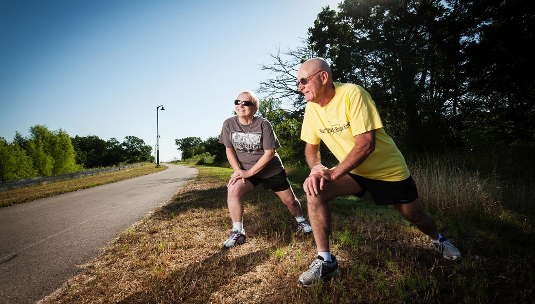 Older adults working out