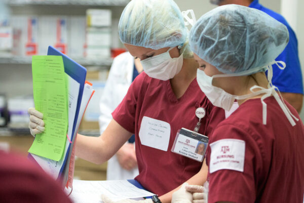 Medical And Nursing Students Work As A Team At The Clinical Learning Resource Center