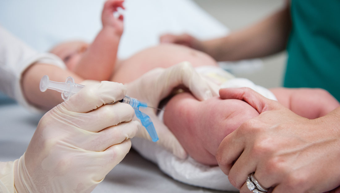 Baby receiving a vaccination