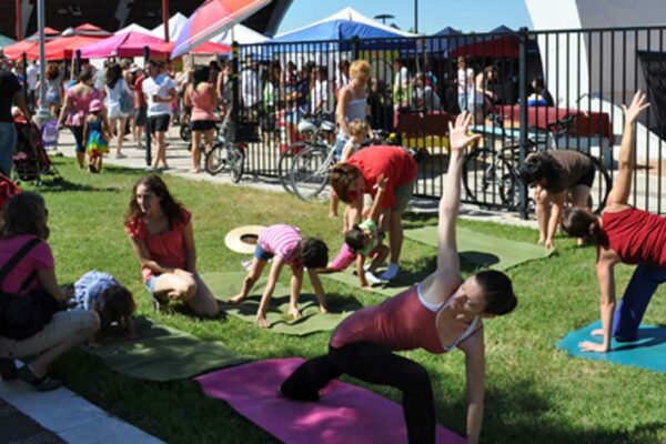 People Doing Yoga Outside