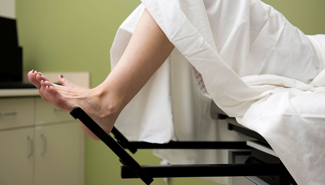 woman in gynecologist office