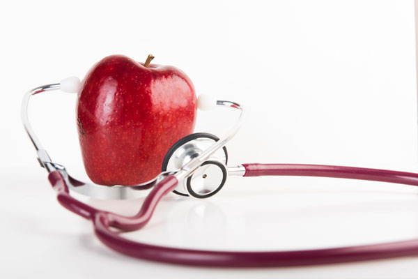 Apple and stethoscope