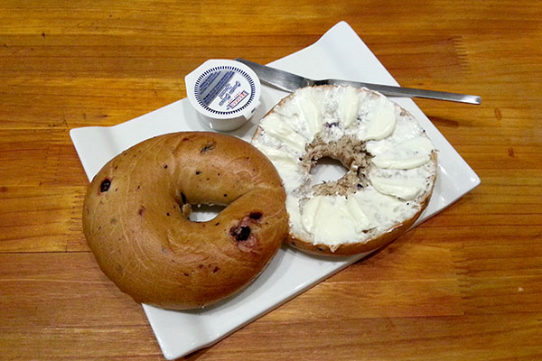 Bagels are loaded with carbs, and that is before you add cream cheese!