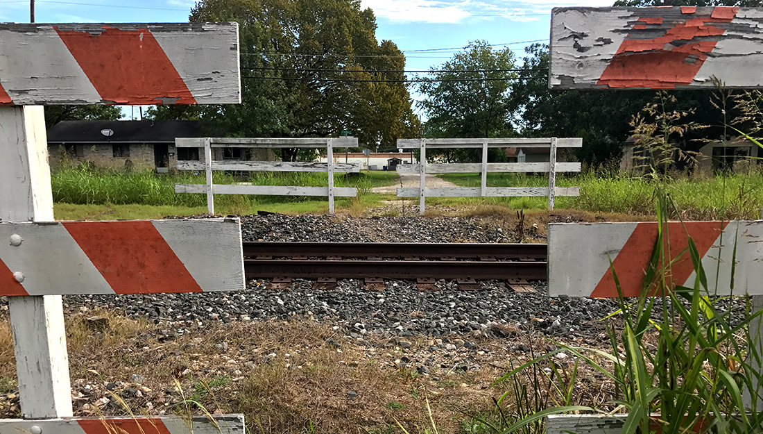 Train track in a rural area