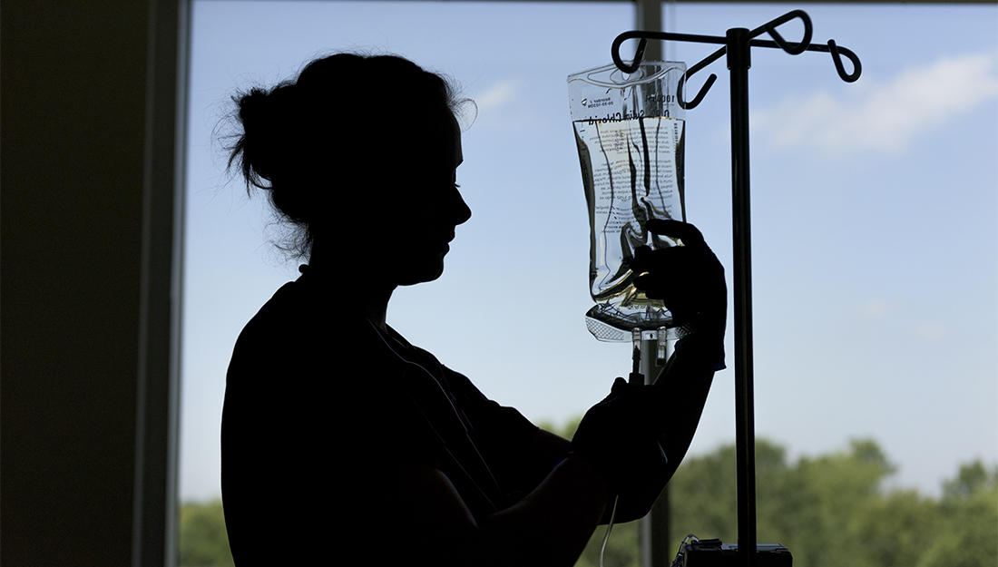 Female health professional in profile