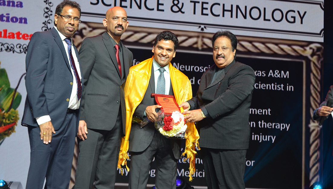 Reddy Receiving Telangana Science & Technology Excellence Award