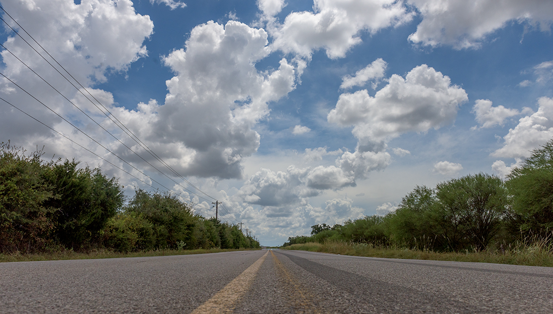 Two lane road in rural settings.