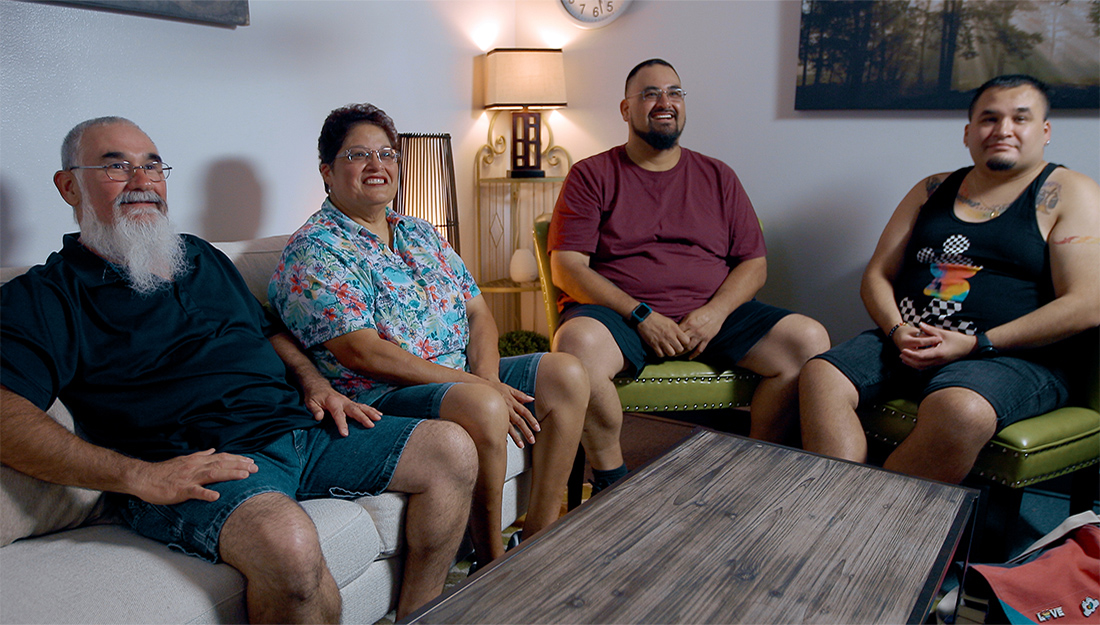 The Garcia family, Carlos Sr. (from left), Delphine, Carlos Jr. and Daniel, talk about working together to manage diabetes.