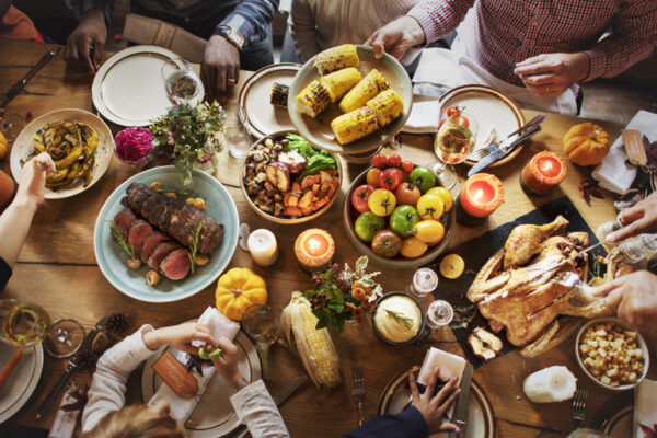 Turkey Dinner On Table