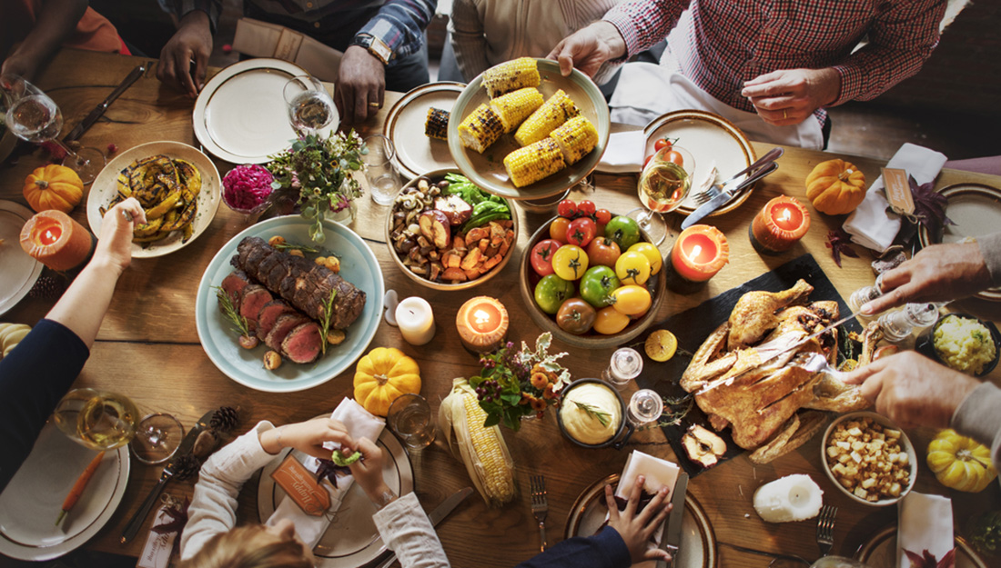 turkey dinner on table