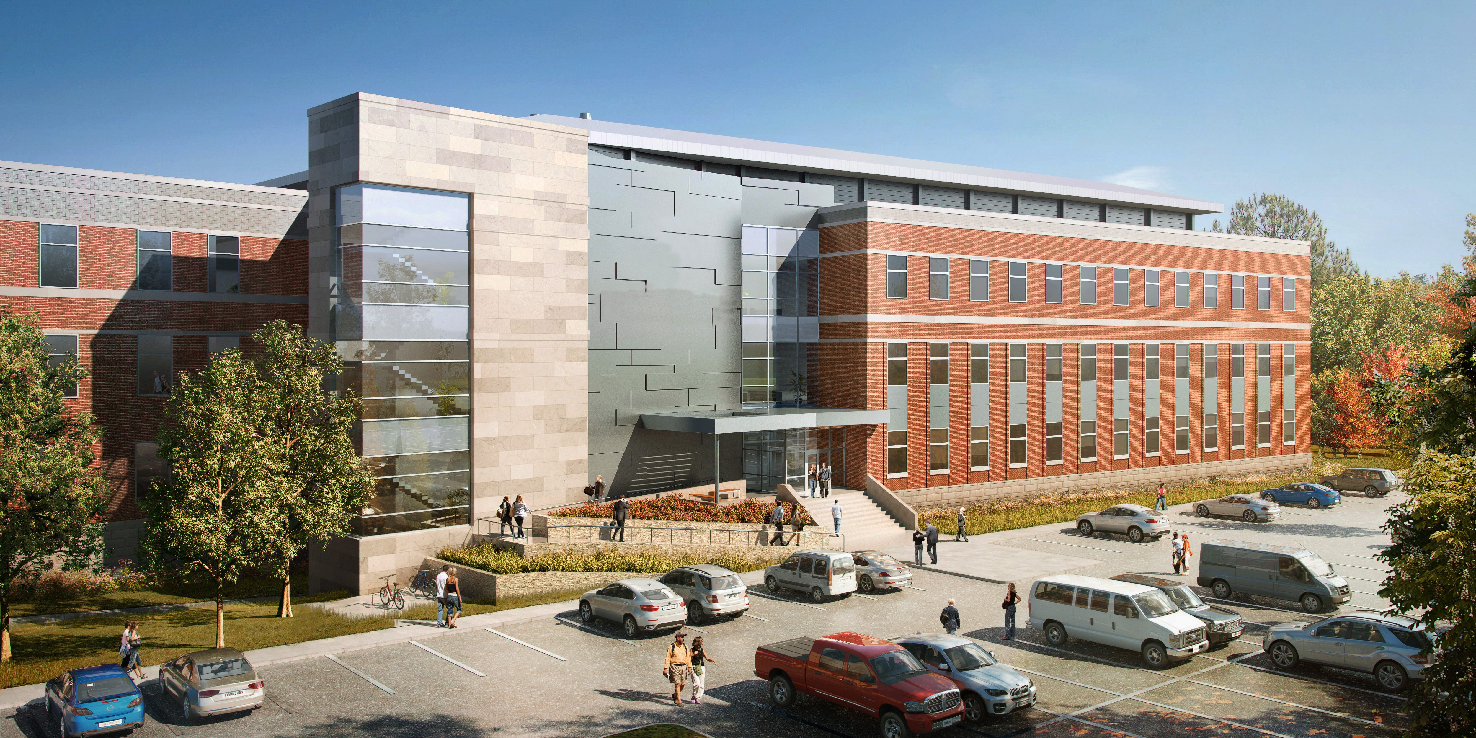 A rendering of the outside of the new Medical Research and Education Building II