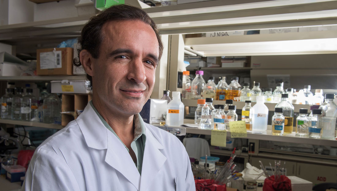 Jeffrey Cirillo stands in his lab