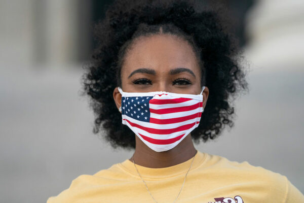 Woman Wearing A Cloth Face Mask