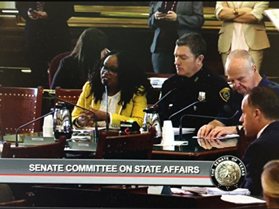 Dr. Ferdinand at the Senate Committee on State Affairs