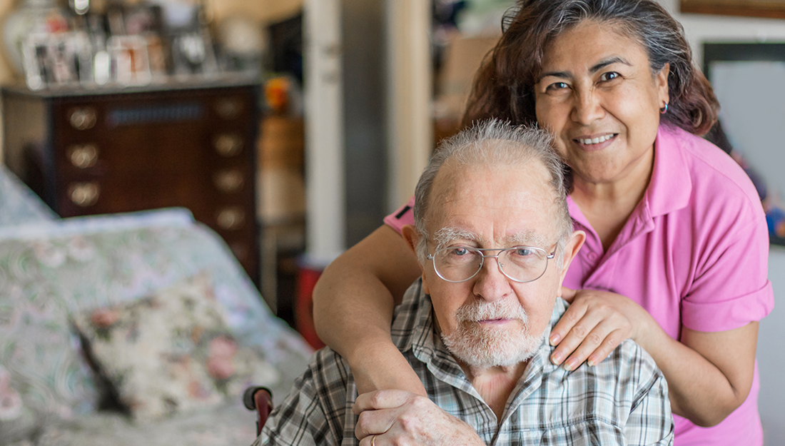 Senior Man with their Caregiver at Home.