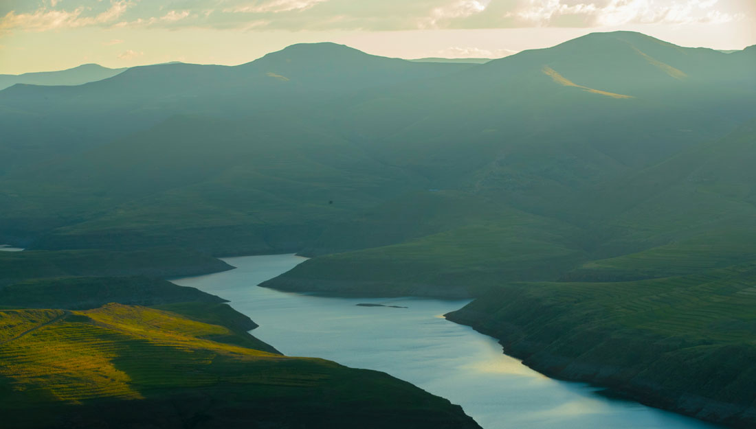 landscape photo of a lake in Lesotho