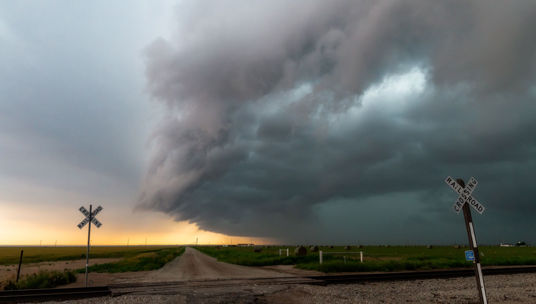 storm develops over a rural Texas area