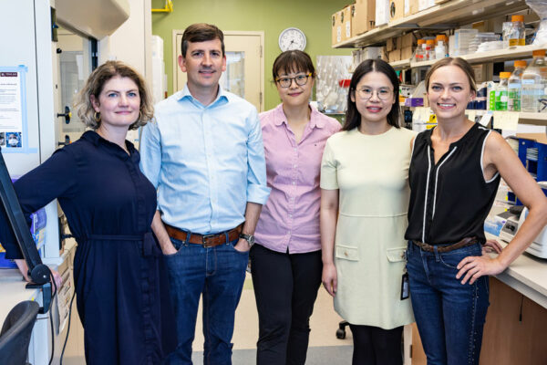 Laura Ciaccia West, Ph.D, Phillip West, Ph.D., Yi-Fan Chen, Ph.D., And Graduate Students Yuanjiu Abby Lei And Jordyn Vanportfliet Pose In The West Lab