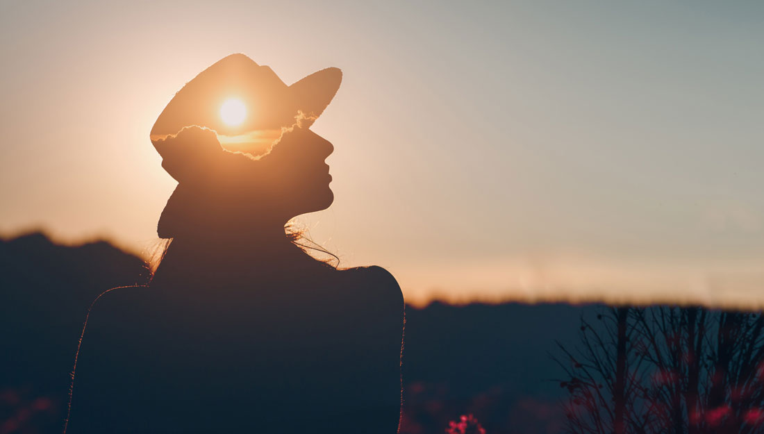 Silhouette of young adult depicting mental health