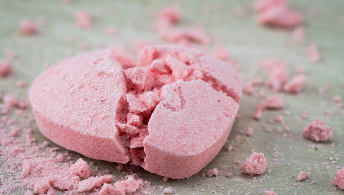 Broken Candy Heart with Crushed Candy Bits