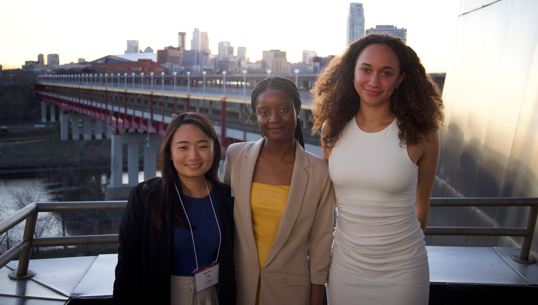 Ssu-Yu Yeh, Janet John and Kyla Brown pose for a photo