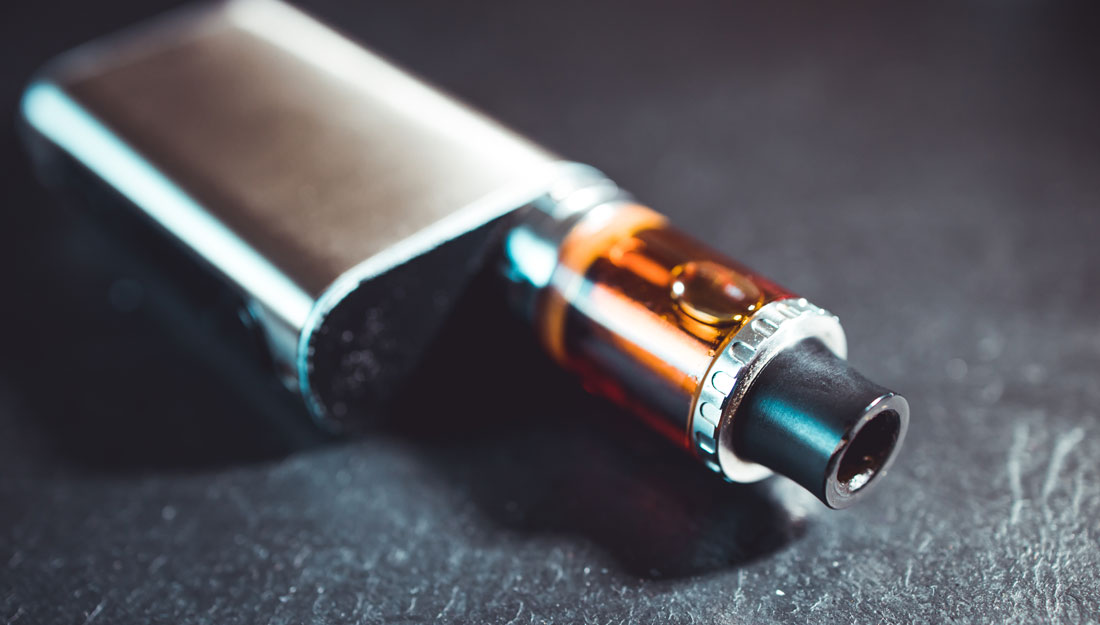 e-cigarette sits on a table