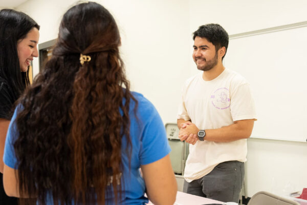 Tabir Rodriguez '27 Welcomes Attendees At The Women's Health Fair